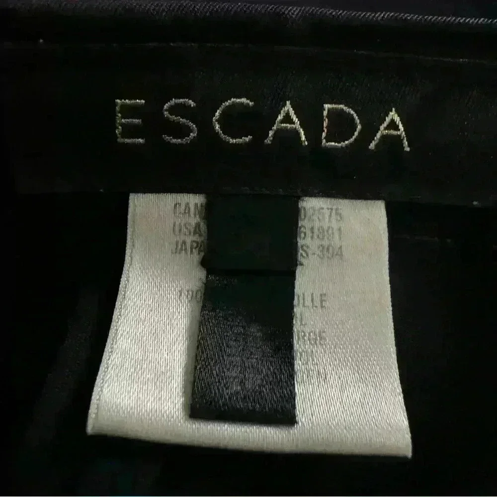 RARE Escada ELEMENTS Women’s Black PURE NEW Wool Wide Leg Pants | DE 38 or US 8 - Picture 8 of 13